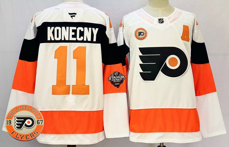 Men Philadelphia Flyers #11 Konecny White Fanatics 2025 NHL Jersey style 1->philadelphia flyers->NHL Jersey